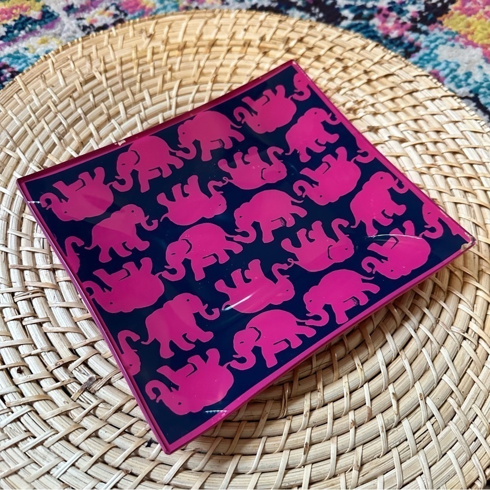Lilly Pulitzer Tusk In Sun Elephant Glass Trinket Dish